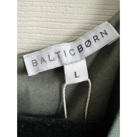 BALTIC BORN Este Dark Sage Chiffon Flutter Sleeve Maxi Dress Sz Large NWT - Picture 7 of 12